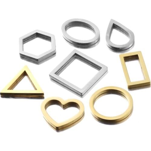 5pcs/Lot Stainless Steel Geometry Ring for DIY Earrings Findings Earwire Jewelry Charms Jewelry Making Accessories Wholesale