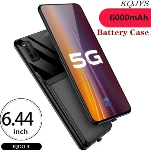 KQJYS 6000mAh Backup Charging Cover for VIVO IQOO 3 5G Battery Case Portable Power Bank Battery Charger Case for VIVO IQOO 3 5G