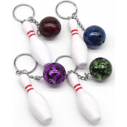 Creative Keychain Plastic Color Bowling Keychain Simulation Gift Bowling Keychain Pendant