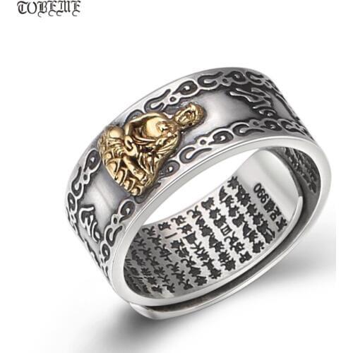 NEW! Vintage 925 Silver Buddha Rings Thai Sterling Silver Buddha Rings for People boin in the Chinese Zodiac years Buddha Ring