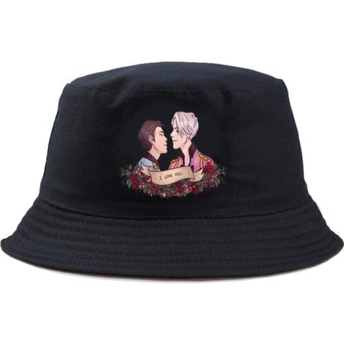 New YURI!!! on ICE Printing Bucket Hats For Women Men Cap Outdoor Sports sun protection Unisex Cap