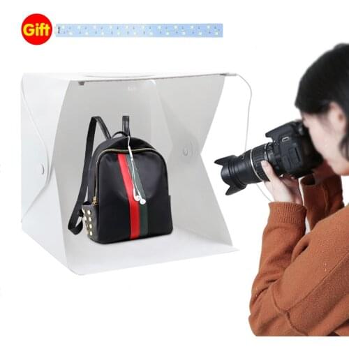 Single Led Panel Folding Lightbox 20/30/40cm Photography Photo Studio Tent LED Softbox USB Mini Light Box For DSLR Camera