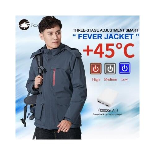 Outdoor reflective strip heating assault cotton jacket mens winter smart charging USB heating jacket heating quilted jacket