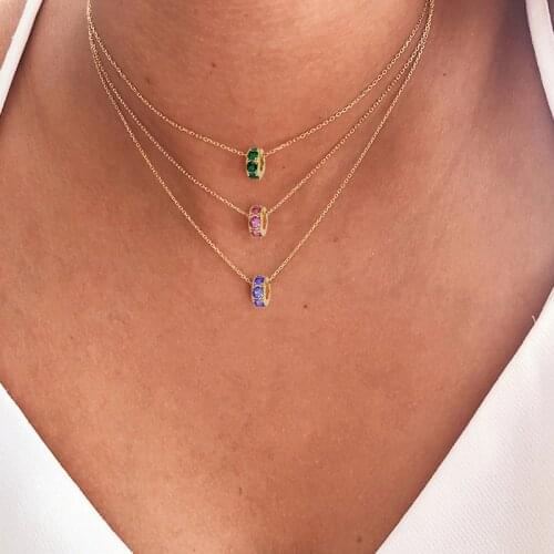 Aide 925 Sterling Silver Necklaces For Women 2021 Crystal Zircon Clavicle Necklace Jewelry Collier Bijou Collares Pendant Gift