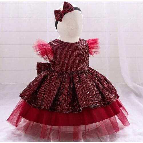 Toddler Girls Birthday Dress Court StyIe Infant Girls Princess Dress Baby Elegant Party Wedding Dress Baptism Clothes For Girls