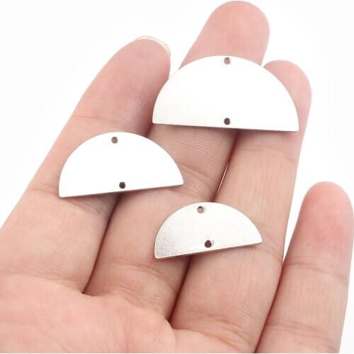10pcs Raw Brass Silver Color Semicircle Connector Jewlery Fashion Bracelet Jewelry Making Findings Accessories