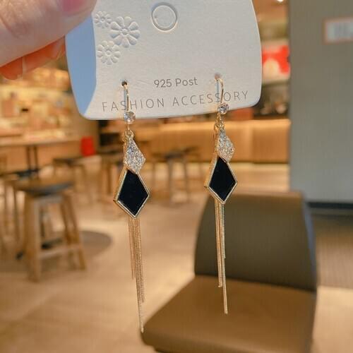 Korean style temperament wild long long tassel earrings ear hook fashion earrings Fashion Simple Trend Women Jewelry Earrring