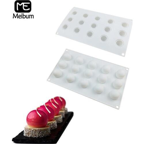15 Cavity Sphere Shape Silicone Mold DIY Chocolate Fondant Cake Mould Mousse Dessert Pastry Modle Kitchen Baking Tools