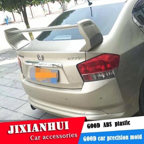 For city Spoiler 2006-2014 Honda city FD2 Spoiler 3DCK ABS plastic Material Car Rear Wing Color Rear Spoiler