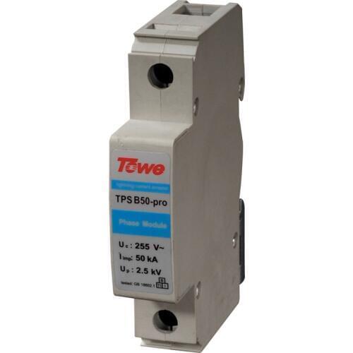 TOWE B50+C/10 Unipolar B+C deterioration indicator Iimp 50KA(10/350) Up1.5kV Combined Lightning Current Surge Arresters
