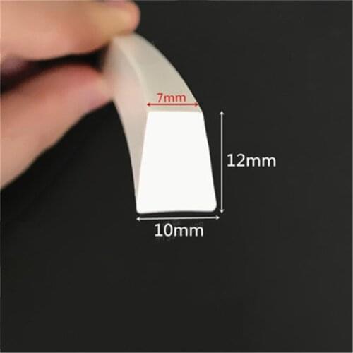 Trapezoid Silicon Foam Sponge Solid Bar Heat Insulation Rubber Seal Strip Red White Translucent