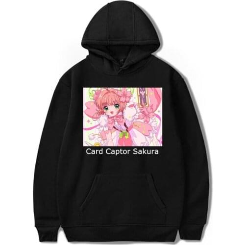 Sakura Card Captor Japan Anime Hoodie Women Men Hip Hop Sweatshirts Harajuku Jacket Thin Velvet Warm Tops Printed Hooded Clothes