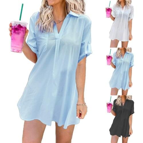 Women Swimsuit Cover Ups Sexy Swimwear Summer Dress Bathing Suit Smock Beach Cover Up Casual Bikini Beach Dress Womens Clothing