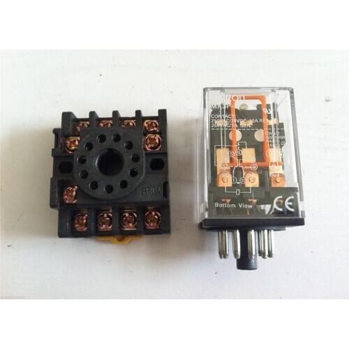 1Set MK3P-I AC 110V Relay 11-Pin 10A 250VAC With PF113A Socket Base