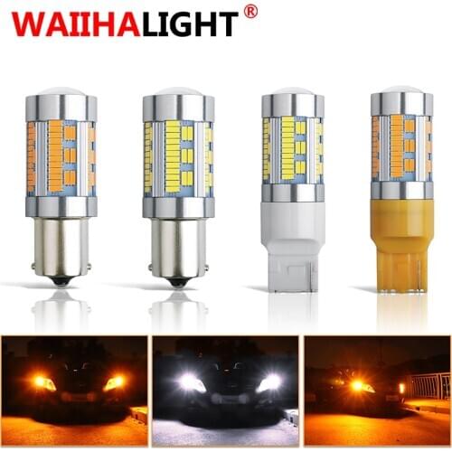 1x 20W 1156 BAU15S PY21W T20 7440 LED 105 4014 SMD LED Bulb White Yellow Lamp Car Turn Signal Bulb Reverse Light No Hyper Flash