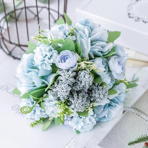 1 Bouquet Nordic Artificial Rose Silk Cloth Flowers Holding Wedding Home Decor Artificial & Dried Flowers Decoration Crafts