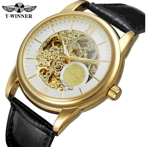 2019 Winner Top Brand Mens Skeleton Transparent Crystal Discount Classic High Quality Trendy Leather Wrist Watches Montre Clock