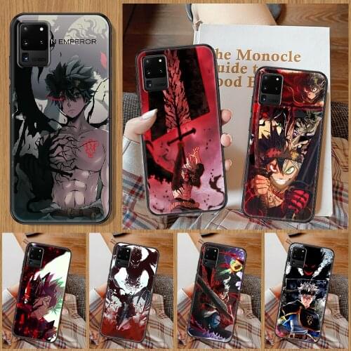 Black Clover Asta Anime Phone case For Samsung Galaxy Note 4 8 9 10 20 S8 S9 S10 S10E S20 Plus UITRA Ultra black soft Etui