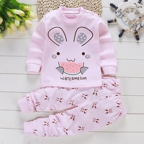 Children Pajamas Girls Clothes Baby Pajama Set Kids Cartoon Soft Cotton Sleepwear Autumn Winter Warm Nightwear Boys Pyjamas Set