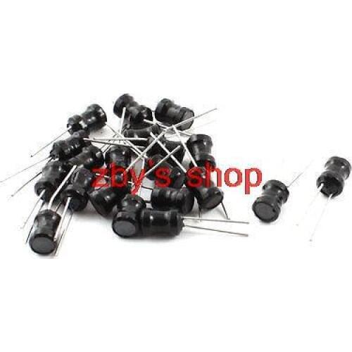 20 x 100mH 100mA 6x8mm 10% Ferrite Core Shielded Radial Lead Inductor Black