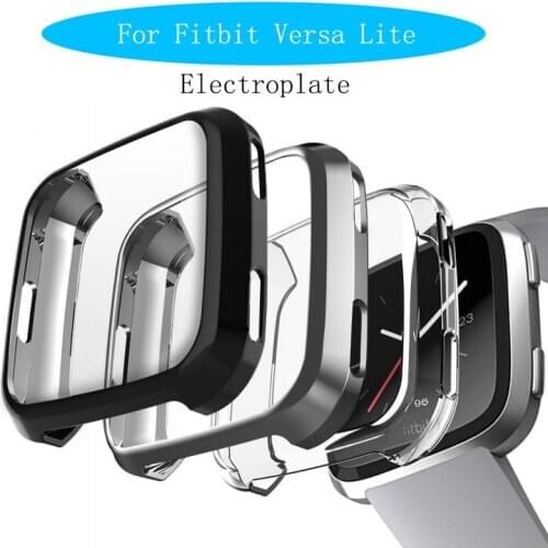 Electroplate Cover Watch Screen Protector TPU Silicone Case for Fitbit Versa 2 Lite Smart Watch Case Cover Shell