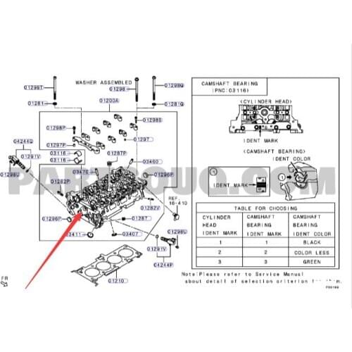 Cylinder head assembly for Mitsubish i LANCER OEM: 1005A863