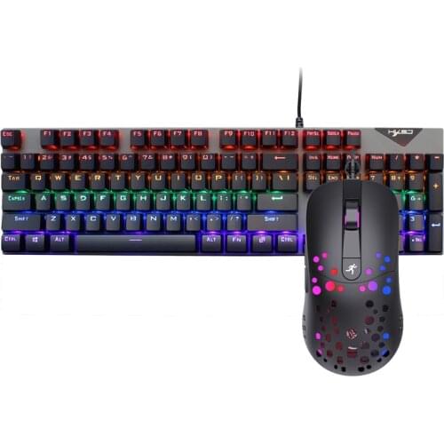 Gaming Keyboard And Mouse Combo Multi-Color Mechanical Feel RGB Wired USB