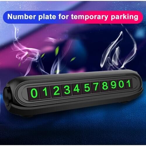 Temporary Luminous Car Parking Card with Aromatherapy Telephone Number Card Fragrance Tank Auto Accessories Hidden Number Plate
