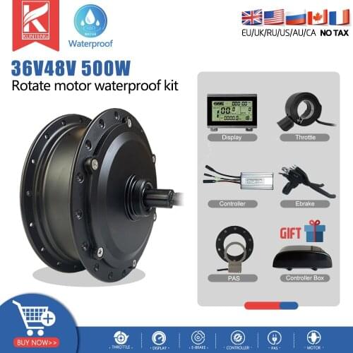 Electric Bicycle Kit Rear Rotate Hub Motor 36V/48V 500W All Waterproof Connecter Electric Bicycle Waterproof Conversion Kit