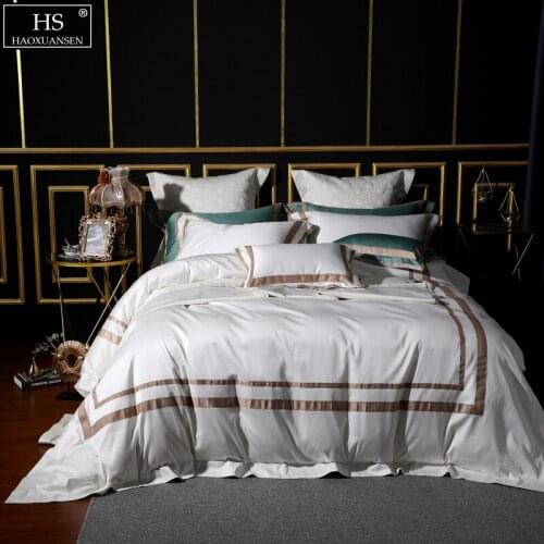 Hot Drill Bedding Sets Applique Lace Cotton Fabric Bedspread Bed Sheets Pillowcase Duvet Cover Cushion Cover Champagne Stripes