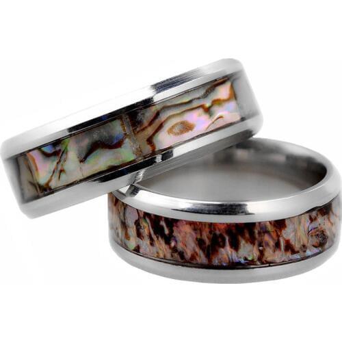 Hot Selling 8 mm Shell Ring Titanium Steel Rings Men Stainless Steel Jewelry