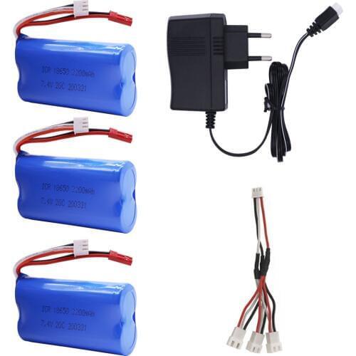 7.4V 2200mAh lipo battery JST Plug 18650 and charger set for remote control helicopter toys accessories 7.4 V 2S battery parts