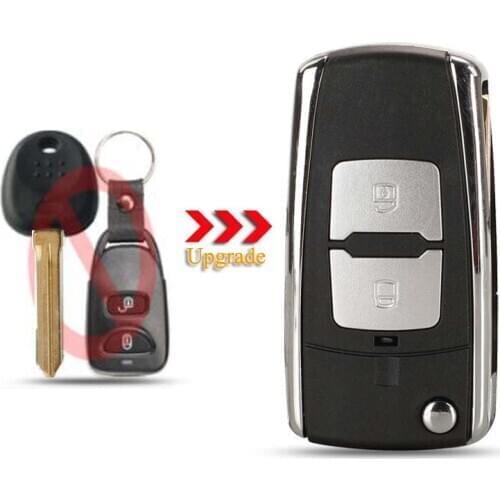 Kutery 2Buttons Modified Flip Remote Car key Shell For Hyundai Elantra Santa fe Ix35 For Kia Optima Sedona Sportage
