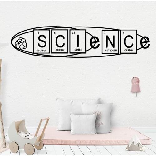 Cartoon Chemical Experiment Decal Removable Vinyl Mural Poster For Kids Rooms Decoration Background Wall Art Decal Drop Shipping