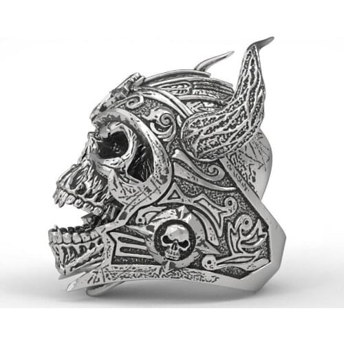 2021 New Bull Head Skull Ring for Men Retro Personality Exaggerated Domineering Rings Mens Jewelry Accessories 2 Color Options
