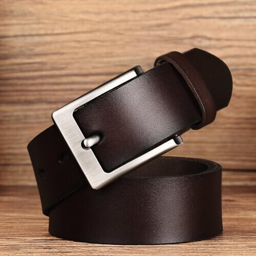 130 140cm Leather Belts for Men High Quality Metal Pin Buckle Jeans PU + Genuine Leather Business Waist Strap Belt Waistband