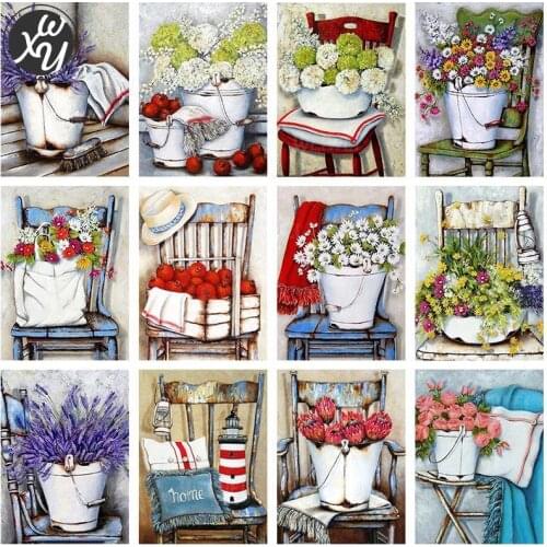 Beautiful Flowers Diamond Painting Kits for Adults Flower On Chair Full Drill Diamond Embroidery Diamond Painting Fantasy Stitch