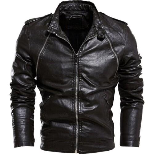 Newest Design Motorcycle Leather Jacket Men Multi Zippers Classic Biker Jacket Men Casual PU Coat Veste en cuir pour homme