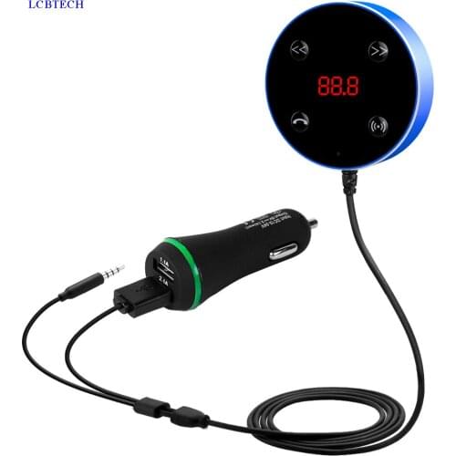 New 2 In 1 FM Transmitter And Receiver BT Car Kit JRFC02 Bluetooth 3.0 Compliant With Dual USB Car Charging And Digital Display