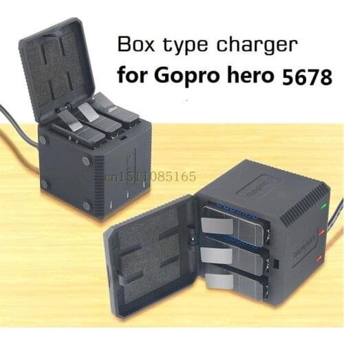 New 3 Way LED Battery Charger Charging Box Carry Case Battery Housing for GoPro 5 6 Hero 7 Black Hero 8 Accessories Battery Case