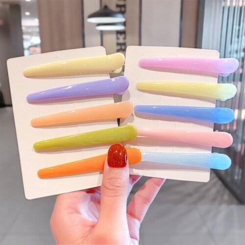 New Sweet Candy Color Hairpin Set Hair Clips For Women Fashion Geometric Barrettes Headwear Girls Duckbill Clip Hair Accessories