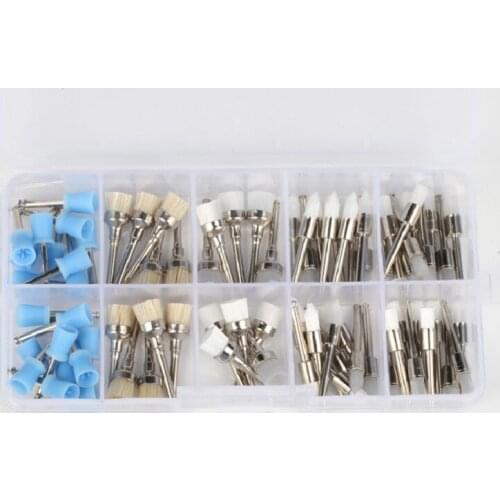 New Dentist tool kit Polishing Brush Colorful Polisher Prophy Rubber Cup Pig hair Brush