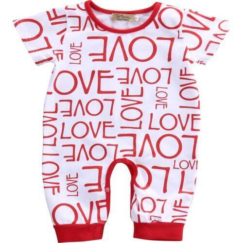LOVE Newborn Baby Girl Clothes Body Cotton Short Sleeve Cartoon Romper Jumpsuit Outfits One-pieces 0-18M