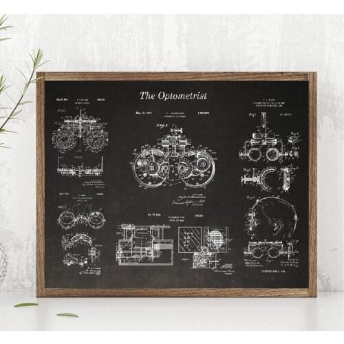 Optometry Patent Posters and Prints Optometrist Gifts Wall Decor Optician Medical Tools Blueprint Art Canvas Painting Pictures