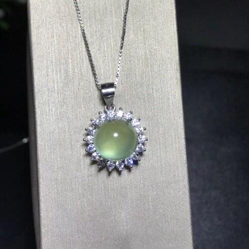 925 Pure silver inlaid with natural vermiculite pendant A necklace.Exquisite jewelry Birthday gift