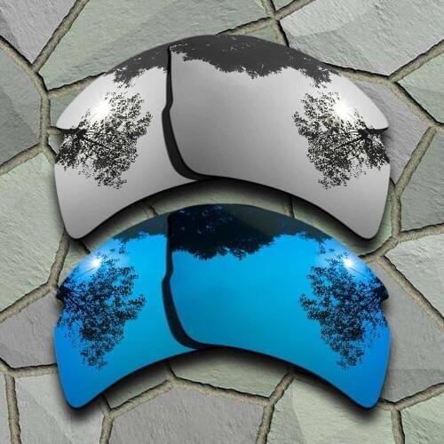 Chrome&Sky Blue Sunglasses Polarized Replacement Lenses for Oakley Flak 2.0 XL