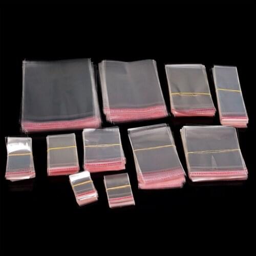 Clear Cellophane Cello Bags Card Display Self Adhesive Peel Seal Plastic OPP Bag 100pcs 16x24 10x18cm