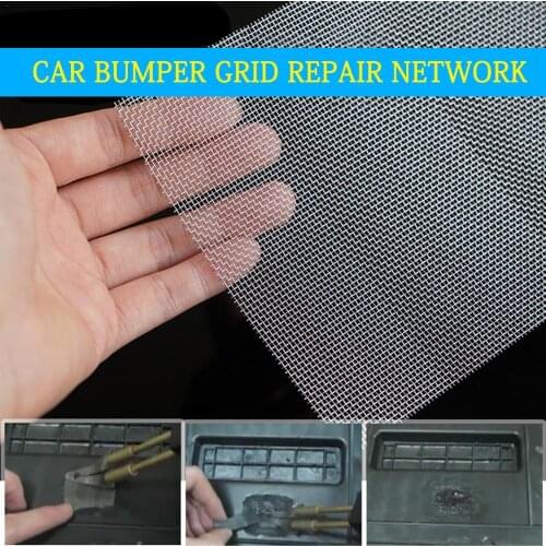 Car Bumper Grille Stainless Steel Repair Net Plastic Crack Repair Hole Repairing Mesh Net For Bumper Body Hood Vents Universal