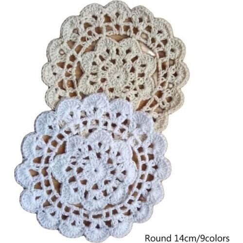 Modern cotton placemat cup coaster mug kitchen Christmas glass table place mat cloth lace Crochet tea coffee drink doily Bar pad