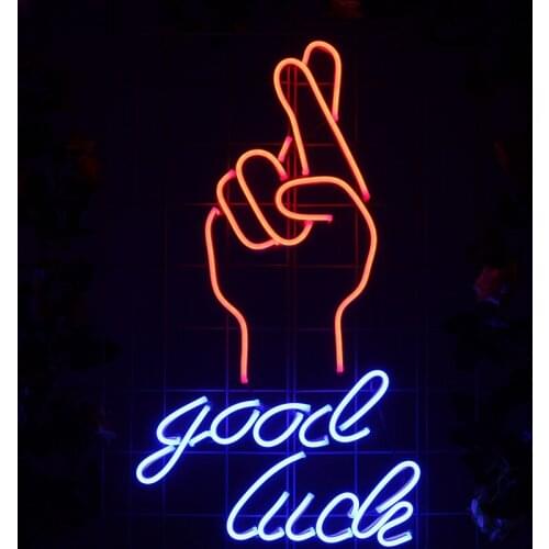 Personalized Good Luck Modern Neon Sign Lights Custom Handmade Flex Led Acrylic Hanging Office Home Bar Shop Decor Wall Decor
